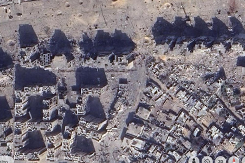 Skala zniszczeń w Strefie Gazy widoczna na zdjęciach satelitarnych w Google Earth