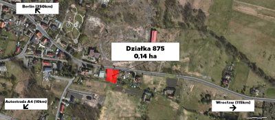 Duża atrakcyjna działka usługowa w centrum Gromadki, możliwy dowolny podział - Dolnośląskie