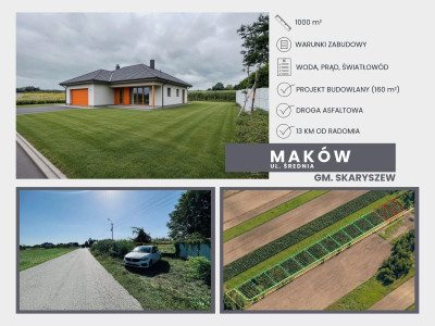 Działki budowlane 1000 m  WZ   projekt domu - Maków  -
Mazowieckie Zdjęcie nr 3