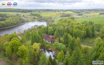 prywatny staw i las  200 m lini brzegowej - Połęczyno  - Pomorskie