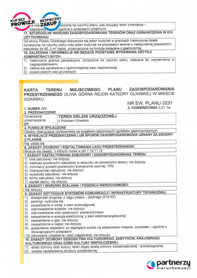 Działka inwestycyjna w klimatycznej części Oliwy - Gdańsk  -
Pomorskie Zdjęcie nr 12