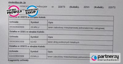 Działka w Kolniku z MPZP MNU przy ul Gdańskiej - Kolnik  -
Pomorskie Zdjęcie nr 3