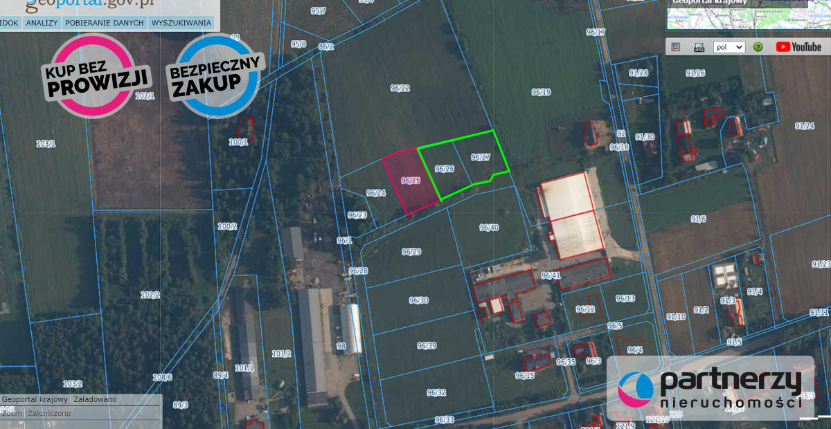 BUDOWLANA  PROSTOKĄTNA  PŁASKA  1430m2 - powiat wejherowski  -
Pomorskie Zdjęcie nr 1