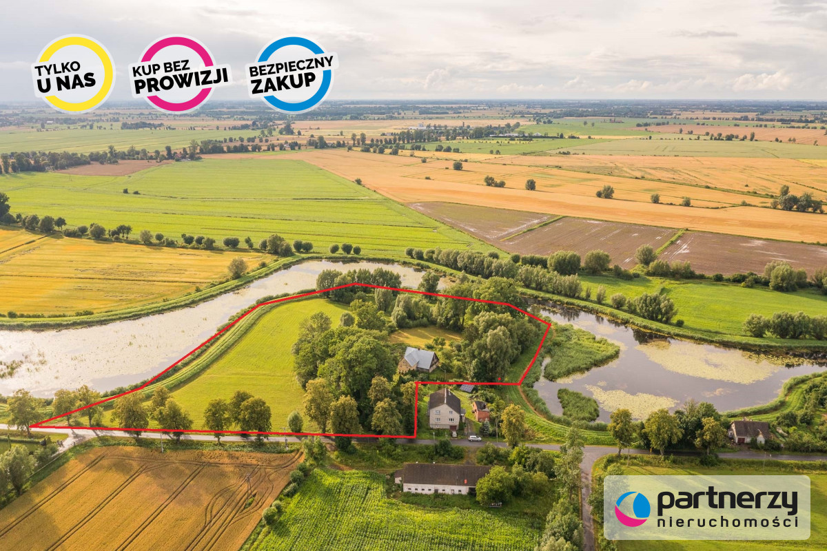 DZIAŁKA Z ZABYTKOWYM DOMEM I LINIĄ BRZEGOWĄ  - powiat Elbląg  -
Warmińsko-Mazurskie Zdjęcie nr 1