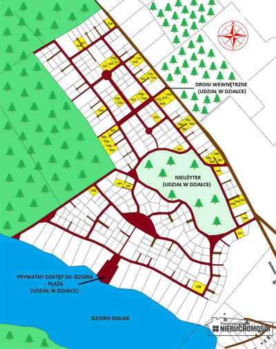 Budowlane nad jeziorem Prąd wodociąg plaża - Dołgie   -
Zachodniopomorskie Zdjęcie nr 3