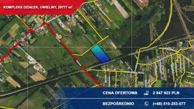 Kompleks 21 działek budowlanych 3ha Uwieliny gm Prażmów z MPZP Pod osiedle - Uwieliny  -
mazowieckie Zdjęcie nr 3