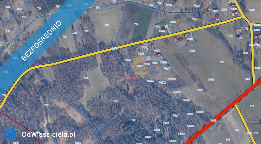Budowlana 1672m2 z możliwością kupienia większej powierzchni - Choiny  -
mazowieckie Zdjęcie nr 1