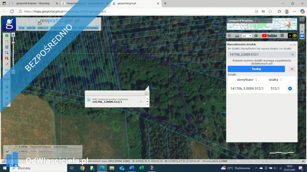 Działka rolna 06 ha Obręb Pogorzel - Osieck  -
mazowieckie Zdjęcie nr 1