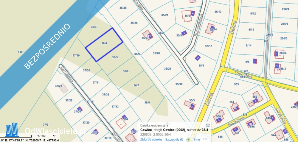 Działki budowlane w spokojnej okolicy 1617 m2 1376 m2 w Cewicach - Cewice  -
pomorskie Zdjęcie nr 1