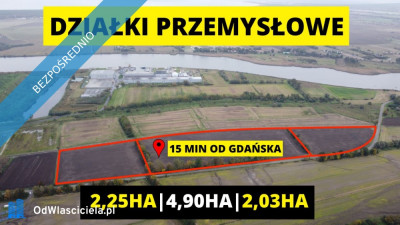 GdańskWiślinka 919 ha przy S7 Działki Przemysłowe UP Z MPZP Okazja - Wiślinka  - pomorskie