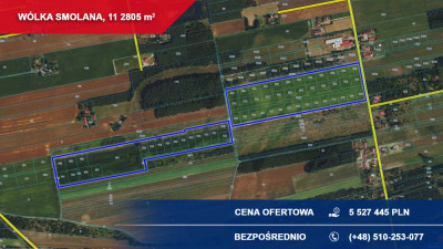 Działki inwestycyjne 1128 ha pod osiedle  Gmina Brochów okolice Sochaczewa  MPZP - Wólka Smolana  -
mazowieckie Zdjęcie nr 3