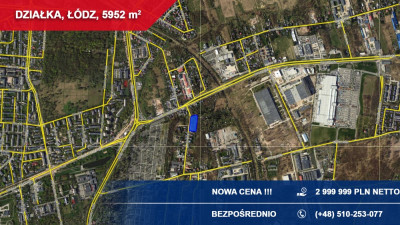 NOWA CENA  Działka pod segmenty bliźniaki hotel  TOP lokalizacja - Łódź  -
łódzkie Zdjęcie nr 2