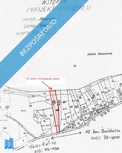 Działka budowlana nad jeziorem Słonowice  możliwość zabudowy 3 domów - Słonowice  -
zachodniopomorskie Zdjęcie nr 8