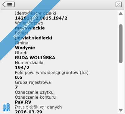 Grunty rolne Ł4  216ha  Ruda Wolińska 08-117  23km od Siedlec  OKAZJA - Ruda Wolińska  -
mazowieckie Zdjęcie nr 8