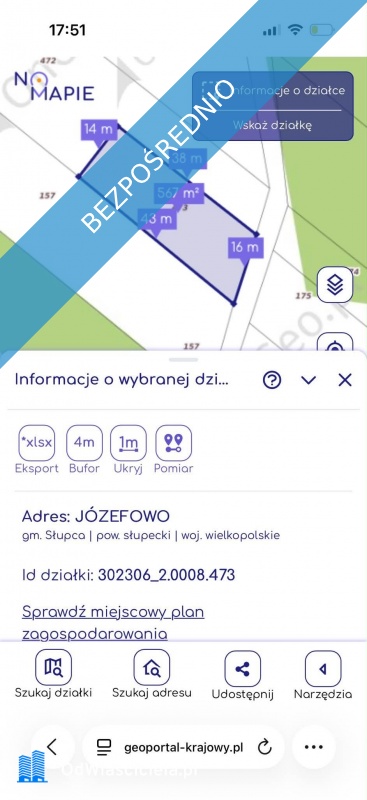 NA SPRZEDAŻ DZIAŁKA 59AR JÓZEFOWO POW SŁUPECKI - Józefowo  -
wielkopolskie Zdjęcie nr 7