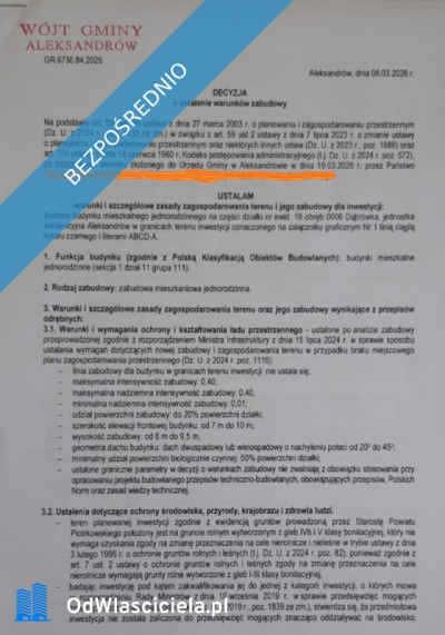 Duża szeroka działka 667ha wz na 4 domy media  cisza las - Dąbrówka  -
łódzkie Zdjęcie nr 5