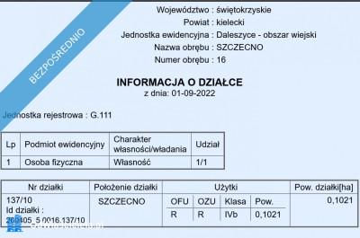 25 km od Kielc uzbrojona w otoczeniu lasów - Szczecno  -
świętokrzyskie Zdjęcie nr 2