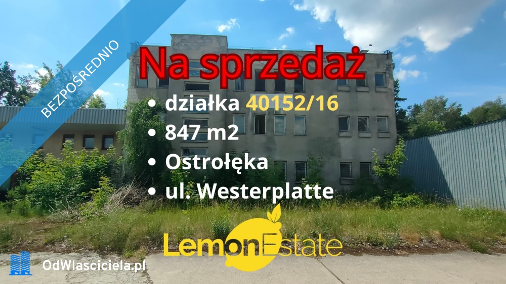  Na sprzedaż  2 działki przemysłowe w Ostrołęce ul Westerplatte Po Sąsiedzku z nowym Sądem i Prokuraturą -    -
mazowieckie Zdjęcie nr 1