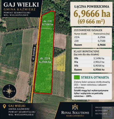 7 ha dobrej klasy roli tylko 30 km od Poznania - Gaj Wielki  - wielkopolskie