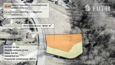 Działka budowlano-rolna 18,46 ara – Bieśnik, gm. Łużna, 1184S/2026 - Małopolskie