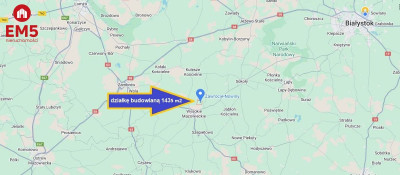 Na sprzedaż działka budowlana 1435 m  Zawrocie-N - Wysokie Mazowieckie  -
PODLASKIE Zdjęcie nr 2