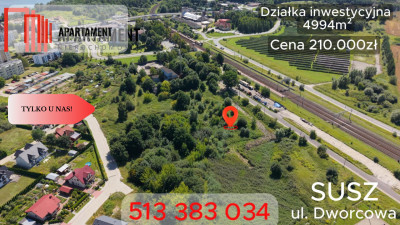 Działka inwestycyjna 5 001 m w Suszu - Susz  - Warmińsko-Mazurskie