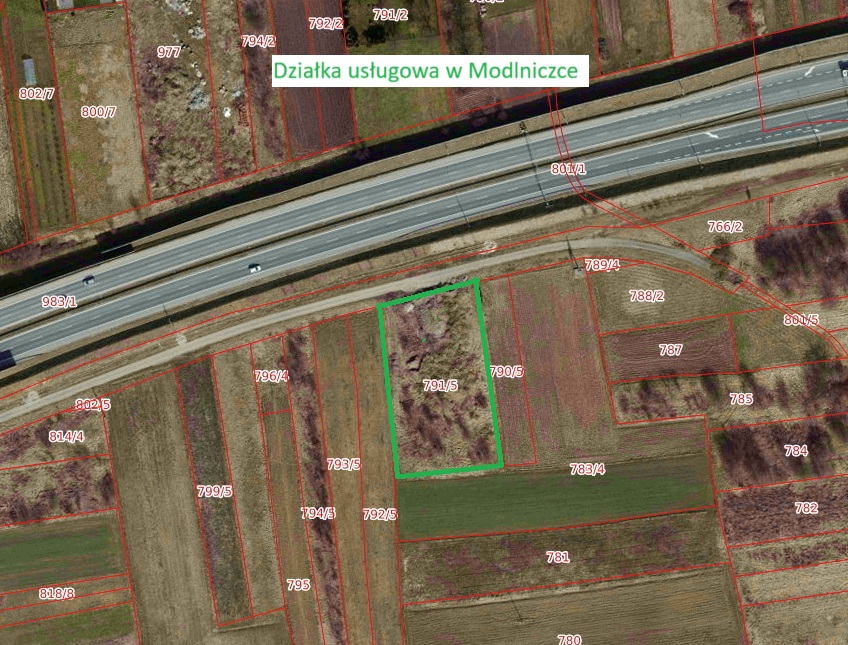 Działka usługowa Modlniczka pod Krakowem -
małopolskie Zdjęcie nr 1