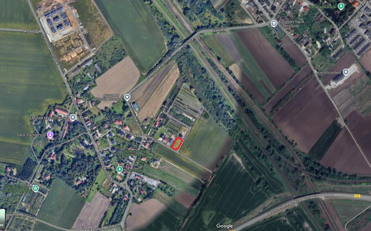 Działka budowlana 1349 m2 w Zacharzycach k. Wrocławia -
dolnośląskie Zdjęcie nr 1