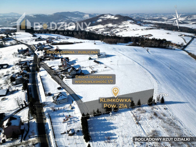 Klimkówka  działka 21 arów z widokiem na Tatry  10 min od Nowego Sącza - Klimkówka  - małopolskie