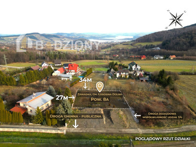 Działka z pięknym widokiem w miejscowości Zawadka gm Łososina Dolna - Zawadka  -
małopolskie Zdjęcie nr 2