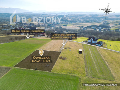 Atrakcyjna działka budowlana Owieczka 1187a - 30x38m - prąd studnia na działce - Owieczka  - małopolskie