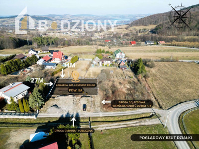 Działka z pięknym widokiem w miejscowości Zawadka gm Łososina Dolna - Zawadka  - małopolskie