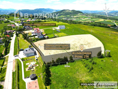 Klimkówka  działka 21 arów z widokiem na Tatry  10 min od Nowego Sącza - Klimkówka  - małopolskie