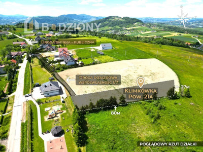 Klimkówka  działka 21 arów z widokiem na Tatry  10 min od Nowego Sącza - Klimkówka  - małopolskie