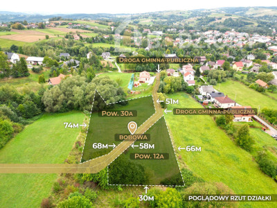 2 działki budowlane w Bobowej - kup całość lub osobno - Bobowa  - małopolskie