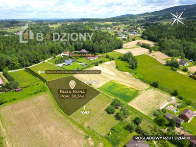 Działka budowlana 3034 ar  Biała Niżna  Stróże  Cisza i spokój - Biała Niżna  - małopolskie