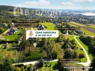 Atrakcyjna działka widokowa spokojna okolica oraz szybki dojazd do Nowego Sącza - Dąbrowa  - małopolskie