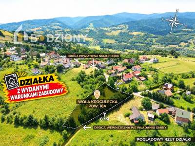 Działka w Woli Kroguleckiej z widokiem na Dolinę Popradu i Beskid Sądecki - Wola Krogulecka  - małopolskie