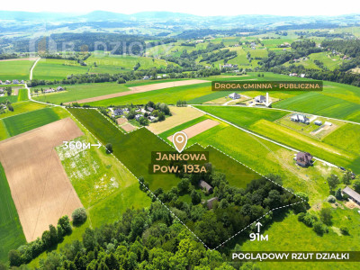 Urokliwa działka z dużym potencjałem - Jankowa gm Bobowa -  Jankowa  -
małopolskie