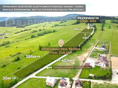 Działka z potencjałem na sprzedaż w malowniczej miejscowości Mochnaczka Niżna -  Mochnaczka Niżna  - małopolskie