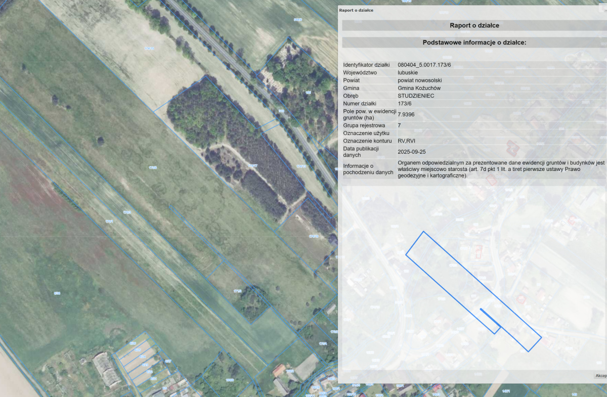 Sprzedam atrakcyjną działkę rolną o powierzchni 7,9396ha - Studzieniec -
lubuskie Zdjęcie nr 1